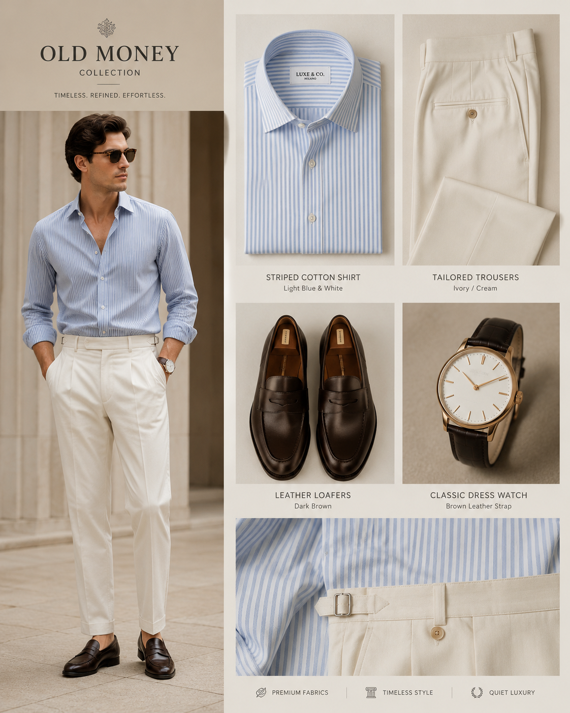 Old money collection lookbook design