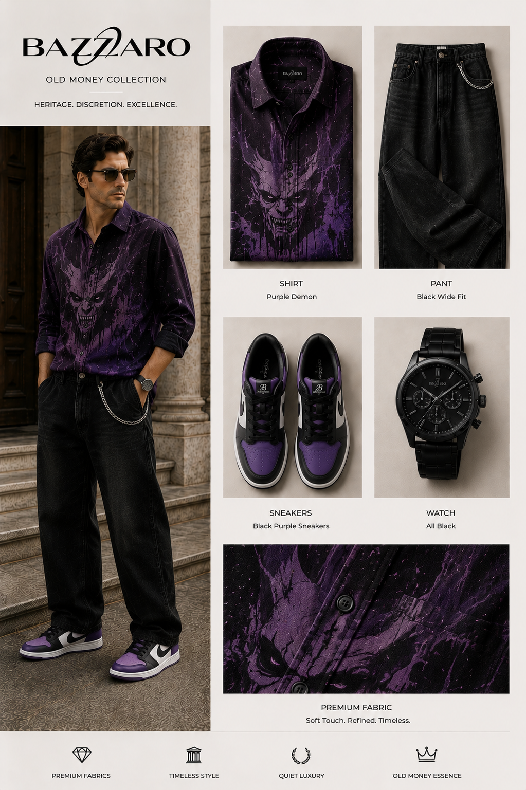 Dragon View Shirt Combo with Pant (Watch & Shoes)